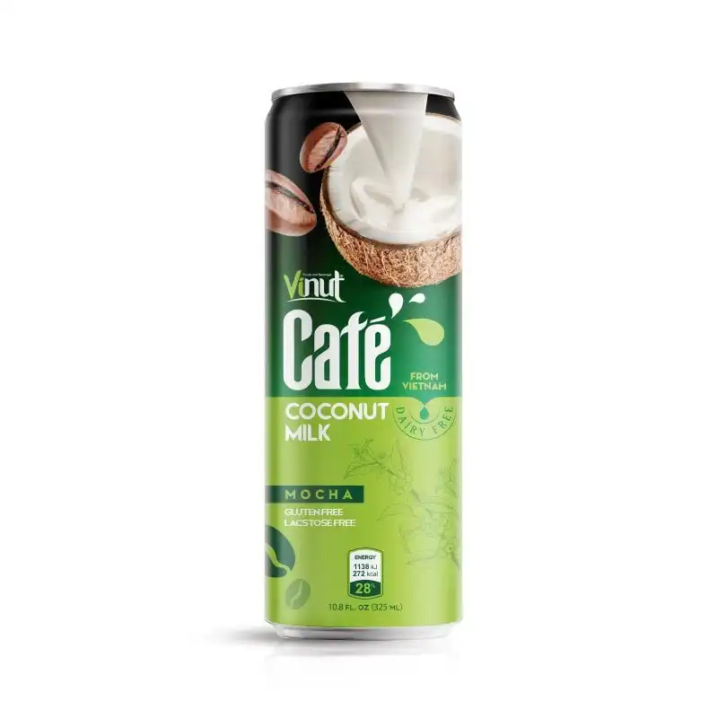 Café Mocha avec lait de noix de coco 325ml, vente en gros, livraison gratuite de l'usine vietnamien