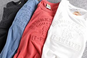 Venta al por mayor de camisetas casuales de los hombres personalizados de talla grande camisetas de algodón Puff estampado patrón sólido de manga corta al aire libre camisetas deportivas - Product Image 6