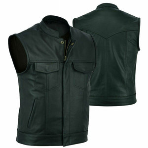 Men Fashion High Quality Leather <b>Vest</b> Outdoor Winter Breathable Custom Style Leather <b>Vest</b> for Men's - Product Image 1