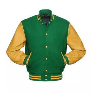 Vente en gros Veste de baseball pour homme Veste de baseball avec manches en cuir Logo personnalisé Veste pour homme - Product Image 2