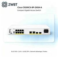 Cisco Catalyst C9200CX-8P-2XGH-A Switch Gigabit PoE+ de 8 Puertos, 60 Gbps, 44.64 Mpps, Sin Ventilador, L3, 240 W, Uplinks 10G SFP+, HVDC/AC, MACsec-256