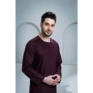 Thobe pour hommes de style koweïtien moderne, couleur unie, fournisseur de vêtements islamiques, 2025, haute qualité, Daffah saoudien arabe - Product Image 6
