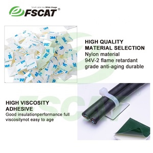 حامل كابلات نايلون من FSCAT ذاتي اللصق لإدارة الأسلاك مع قاعدة تثبيت وورقة لاصقة 3M - Product Image 4