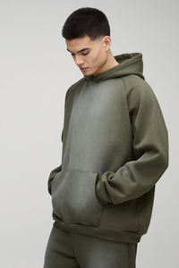 Newest Design Sun Faded Sweatsuit 100% Cotton Acid Wash Stacked <b>Trouser</b> and Hoodie Oversized Winter Tracksuit For <b>Men's</b> - Product Image 3