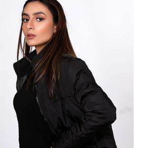 2025 Mùa Đông Quần Áo Của Phụ Nữ Đứng Cổ Áo Crop Pu Bong Bóng Nóc Xuống Áo Khoác Phụ Nữ Phụ Nữ Mùa Đông Cho Tùy Chỉnh - Product Image 6