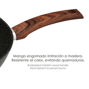 Padella in Alluminio Forgiato Antiaderente con Finitura Effetto Pietra O/ 28 x 5,5 cm. Mango Engomato - Product Image 5