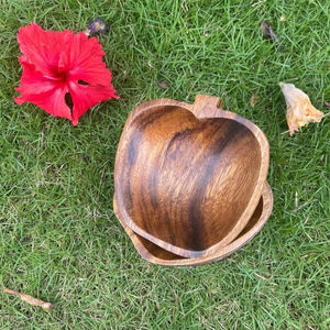 Wood <b>Bowl</b> Decorative Apple Shape Popular design Wholesale Dinnerware Best Selling Wood <b>Bowl</b> - Product Image 1