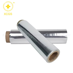 Rotolo di tessuto metallico con superficie lucida isolante permeabile al vapore per isolamento termico elettrico - Product Image 3