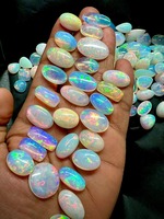 Opale de Welo d'Éthiopie naturelle de haute qualité AA+, cabochon multi-feu, pierres précieuses en vrac certifiées par un tiers, 3-5 carats pour la joaillerie