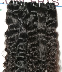 Extensions de cheveux humains de temple indien naturels non traités, couleur de brillance ondulée de vague profonde vierge bon marché - Product Image 4