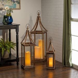 Lanterne en fer vintage pour la décoration d'événements avec bougeoir et style design traditionnel - Product Image 4