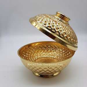 Bol à chocolat décoratif plaqué or de luxe de style arabe avec couvercle cadeau dessert de luxe pistache knafeh conceptions personnalisées - Product Image 5