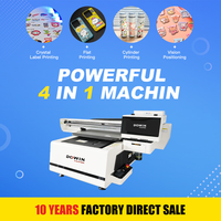 Mesin Printer Inkjet UV Flatbed Multifungsi 6040 A2 untuk Pencetakan Digital pada Akrilik, TPU, Label Kristal, dan Silinder
