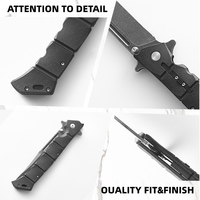 Couteau de chasse pliable en acier 3Cr13, couteau de poche EDC pour le camping en plein air avec manche en nylon et fibre de verre