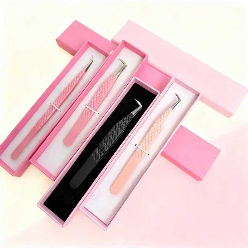 Stainless Steel Slanted Custom Lash Tweezers