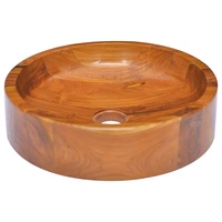 Vasque de salle de bain moderne en bois d'acacia fait main, gain de place, avec design sculpté, lavabo en bois dur naturel et décoration intérieure