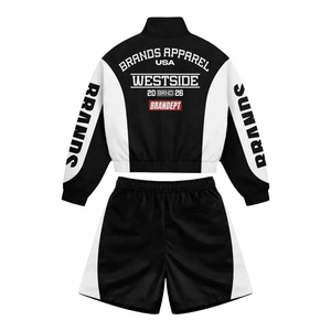 Custom <b>Men's</b> Nylon Windbreaker <b>Jacket</b> & Shorts Set Lightweight 2 Piece Streetwear Tracksuit OEM ODM Wholesale Sportswear Suit - Product Image 2
