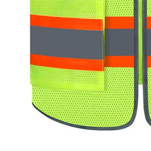 Chaleco de seguridad de trabajo de tráfico de poliéster ajustable Chaleco reflectante de seguridad de alta visibilidad Ropa con logotipo personalizado - Product Image 4