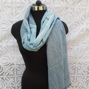 ผ้า jamdani ผ้าฝ้ายทอมือคุณภาพสูงพร้อมผ้าพันคอขอบแบบ Pom Pom ผ้าพันคอคลุมศีรษะฮิญาบ dupatta ผ้าพันคอเสื้อผ้าผู้หญิง - Product Image 4