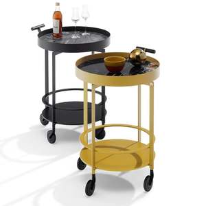 Chariot de service élégant en métal pour salles à manger avec des étagères spacieuses idéales pour servir les invités pendant les rassemblements - Product Image 2
