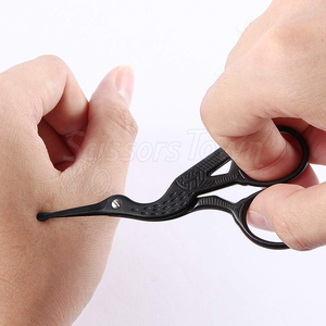 Ciseaux à cuticules à pointe ronde pour le nez avec lame sûre en acier inoxydable avec logo personnalisé pour les ongles et le visage - Product Image 3