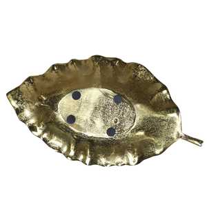 Plateau feuille d'or de luxe Plateau et plateau de service aux fruits Cookie Toffee Plateaux décoratifs artisanaux en aluminium Prix de gros - Product Image 6