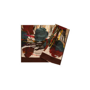 Beige Silk Patterned <b>Square</b> <b>Scarf</b> - Product Image 1