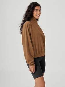 Sweat-shirts en coton pour femmes, col montant, demi-zip, design personnalisé, 100% haute qualité, neufs, en vente. Aucun avis pour le moment. - Product Image 4
