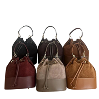 Sac seau vintage en cuir véritable, nouveau design, mode bohème, sac bandoulière pour femme, fermeture éclair antivol portable