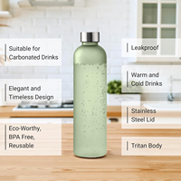 Bouteille d'eau 650ml verte-sans BPA, tritan, étanche, durable-Bouteille de boissons sportives pour la salle de sport, les voyages, l'école, le cyclisme,