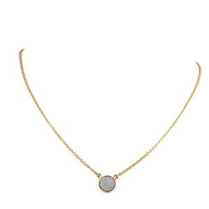 Gargantilla fina chapada en oro, collar Druzy plateado de 18 pulgadas, 4,87 gramos - Product Image 3