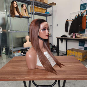 Peluca PRE PLUCKED con malla frontal 100% Peluca de cabello humano vietnamita doble dibujado hueso de alta calidad recto ombre color marrón buen precio - Product Image 4