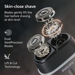 Afeitadora Eléctrica Inalámbrica Rotativa, Uso en Seco y Húmedo, Triple Cuchilla, Estuche de Viaje, Resistente al Agua IPX7, Idioma de Funcionamiento Alemán, Afeitadora Facial - Product Image 6