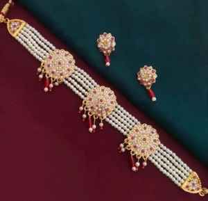 Elegante conjunto de joyería de moda hecha a mano para damas con collar a juego pendientes para uso diario fiesta de noche - Product Image 1