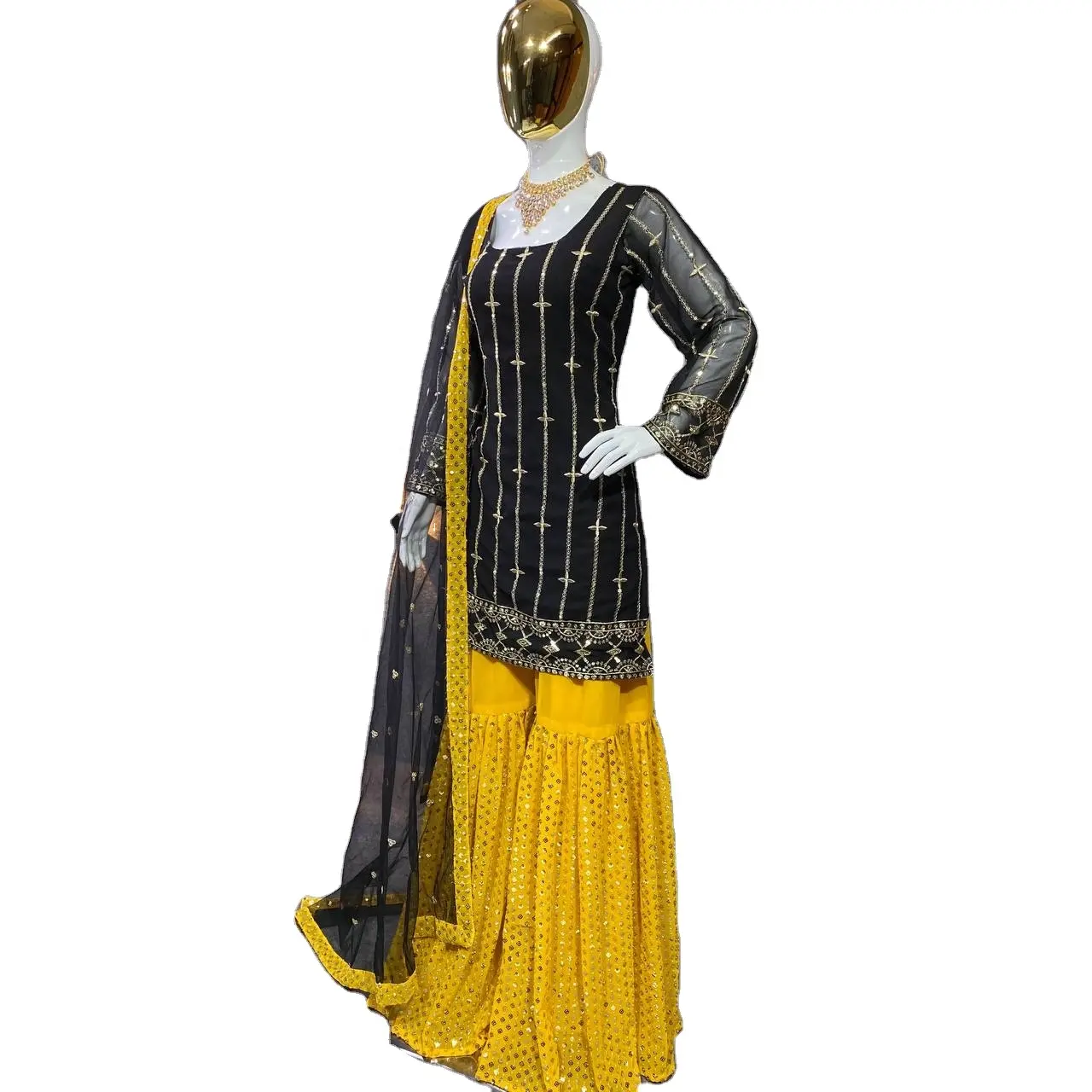 Fulpari 하이 온 디맨드 최신 디자인 조젯 파키스탄 원피스 파티 및 웨딩웨어 드레스 수출 가능