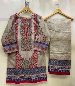 Femmes Khadi Net Readymade costumes robe femmes pakistanaises Khadi Net costumes Khadi Net Readymade costumes brodés Khadi Net costumes - Product Image 5