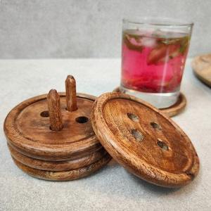 Posavasos de nogal Posavasos de madera a granel al por mayor forCustomized Printed - Product Image 3