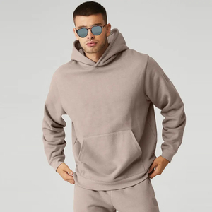 Sweat à capuche personnalisable pour homme en polyester/coton, épais pour l'hiver, en molleton uni gaufré, style streetwear, avec poche, respirant et de haute qualité - Product Image 4