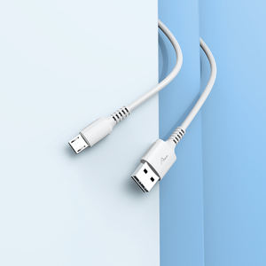 Cable de Carga Rápida 3A USB-A a Micro de 1M Cobre Puro con Aleación de Aluminio para Android Disponible en Longitudes de 2M y 3M HCB-02-M Blanco - Product Image 2