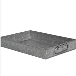 Plateau créatif Plateau de service en métal avec poignée en métal Nouveau plateau galvanisé conçu en vrac pour l'exportation - Product Image 4