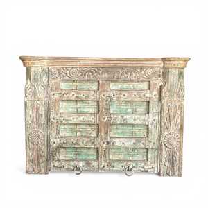 Buffet rustique moderne et traditionnel fait main en bois de manguier et métal, meuble de salle à manger pour usage domestique ou bar - Product Image 3