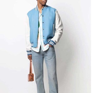 Custom Style Varsity Winter Jacket Men's Melton <b>Wool</b> Varsity Jackets Wholesale Letterman Winter Jacket with Leather Sleeves - Product Image 2