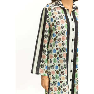 ชุดเซ็ตพิมพ์ลายสีเบจสำหรับผู้หญิง ชุดลำลอง 2 ชิ้น สำหรับฤดูใบไม้ผลิ/ฤดูร้อน XS/XS เสื้อครอป - Product Image 3