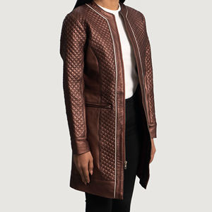 Nouveau polyvalent élégant en cuir véritable Long manteau de moto hommes respirant veste d'hiver fermeture à glissière mouton revers grande taille - Product Image 6