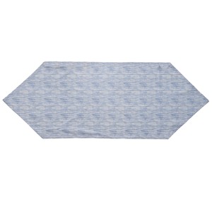 Camino de Mesa de Lujo de 40x140cm, de Lino y Algodón Azul, con Estampado Floral, Tejido a Crochet, con Esquinas Triangulares, para Uso Doméstico - Product Image 1