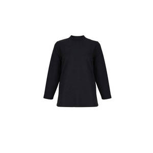 Blusa de Punto a Rayas con Cuello Redondo para Mujer, Estilo Coreano Vintage para Oficina - Product Image 1