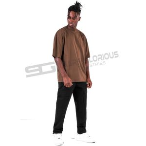 Ropa de talla grande para hombre, camisetas con dobladillo curvo de algodón 100% para hombre, camisetas elegantes de alta calidad para hombre y mujer, camisetas de mezcla triple - Product Image 4