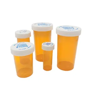 Fiale per farmacia in plastica all'ingrosso flacone per pillole di diverse dimensioni flacone reversibile con tappo a prova di bambino