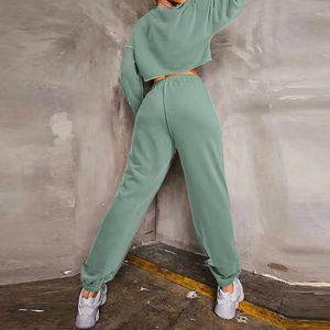 Estilo caliente personalizado mujer entrenamiento pulóver Sudadera con capucha hombro caído transpirable cintura elástica Sexy corto Tops estilo Casual - Product Image 5