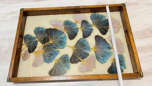 DECOR N UTILITY CRAFT Bandeja DE SERVICIO DE MADERA masiva hecha a mano Manijas de forma rectangular Logotipo personalizado Pintado marrón de alta calidad - Product Image 6